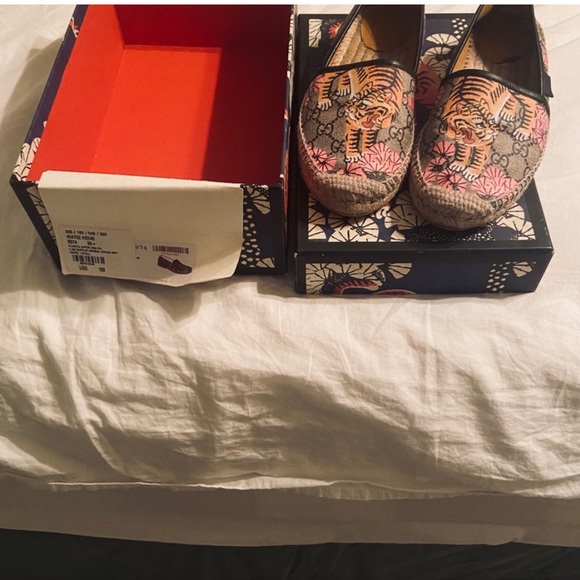 Gucci Tiger Bengal Gg Coated Canvas Espadrille Loafer Flats, good condition! - Picture 6 of 7